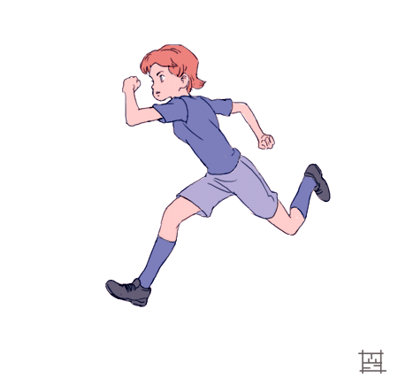 running girl cartoon